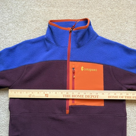 Cotopaxi Teca Fleece Pullover Mens Small Blue Purple Orange Colorblock 1/2 Zip - Picture 5 of 9